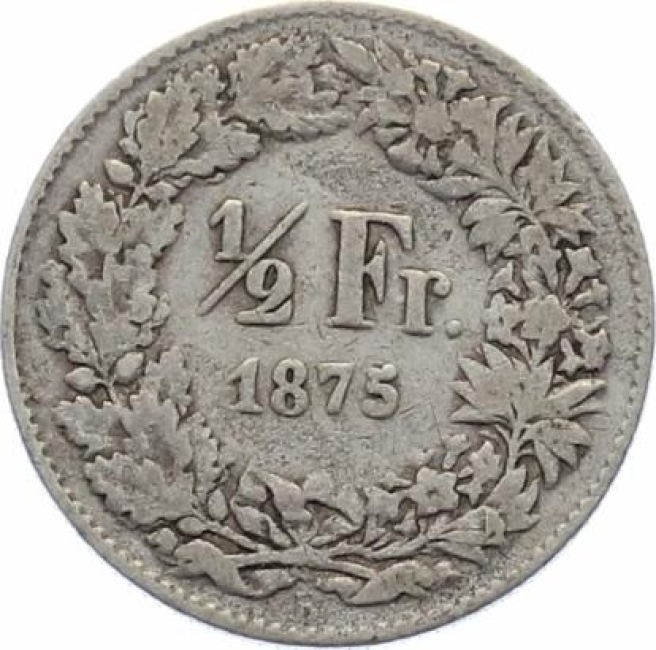 1/2 Franken 1875 B